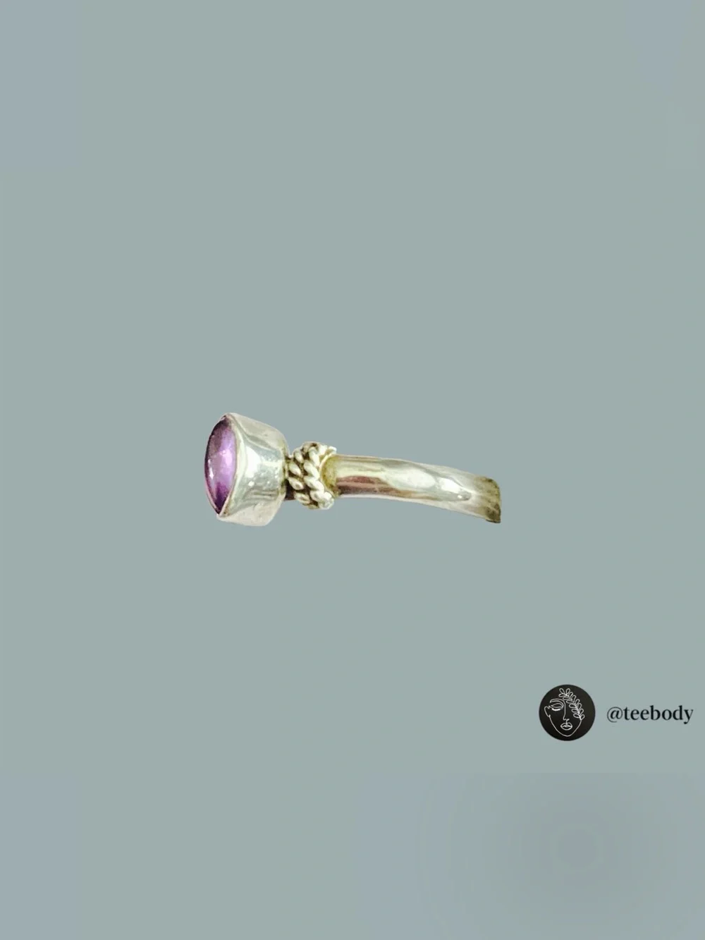 VTG 925 Sterling Silver Marquise Amethyst Ring Sz 6 NWT Early 2000s Y2K 1.59g